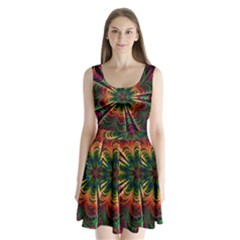 Kaleidoscope Patterns Colors Split Back Mini Dress  by BangZart