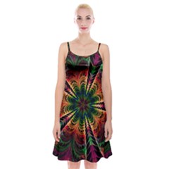 Kaleidoscope Patterns Colors Spaghetti Strap Velvet Dress