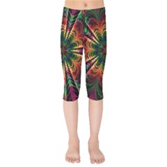 Kaleidoscope Patterns Colors Kids  Capri Leggings  by BangZart