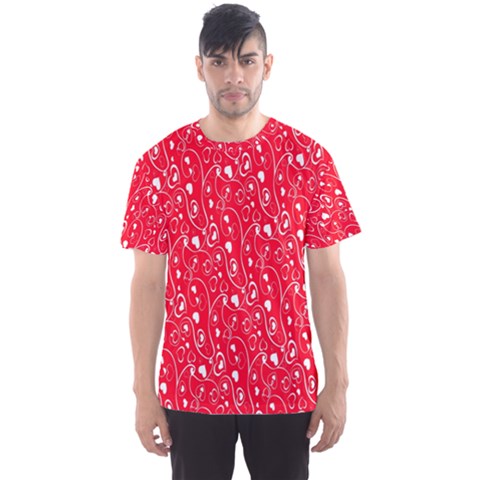 Heart Pattern Men s Sports Mesh Tee by BangZart