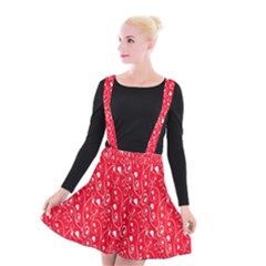 Heart Pattern Suspender Skater Skirt by BangZart