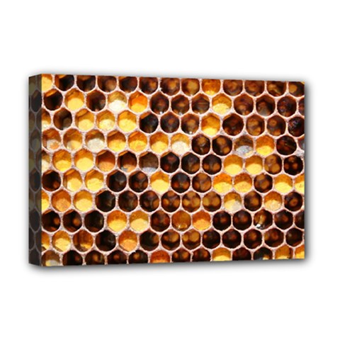 Honey Honeycomb Pattern Deluxe Canvas 18  X 12   by BangZart