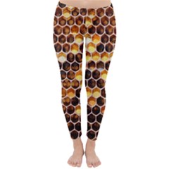 Honey Honeycomb Pattern Classic Winter Leggings by BangZart