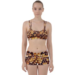 Honey Honeycomb Pattern Women s Sports Set by BangZart