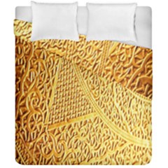 Gold Pattern Duvet Cover Double Side (california King Size) by BangZart