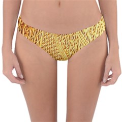 Gold Pattern Reversible Hipster Bikini Bottoms