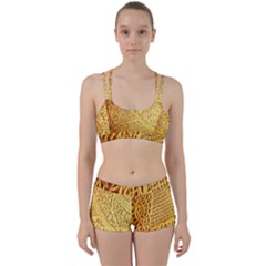 Gold Pattern Women s Sports Set