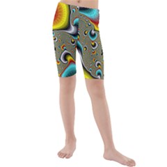 Fractals Random Bluray Kids  Mid Length Swim Shorts by BangZart