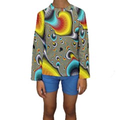 Fractals Random Bluray Kids  Long Sleeve Swimwear by BangZart