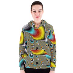 Fractals Random Bluray Women s Zipper Hoodie by BangZart