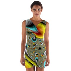 Fractals Random Bluray Wrap Front Bodycon Dress by BangZart