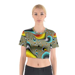 Fractals Random Bluray Cotton Crop Top by BangZart