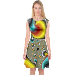 Fractals Random Bluray Capsleeve Midi Dress by BangZart