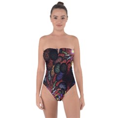 Fractal Swirls Tie Back One Piece Swimsuit