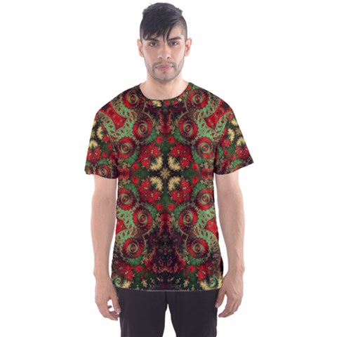 Fractal Kaleidoscope Men s Sports Mesh Tee by BangZart