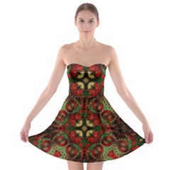 Fractal Kaleidoscope Strapless Bra Top Dress by BangZart