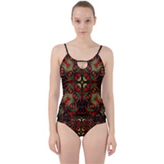 Fractal Kaleidoscope Cut Out Top Tankini Set