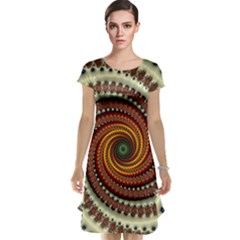 Fractal Pattern Cap Sleeve Nightdress by BangZart