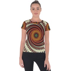 Fractal Pattern Short Sleeve Sports Top 