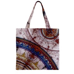 Fractal Circles Zipper Grocery Tote Bag by BangZart