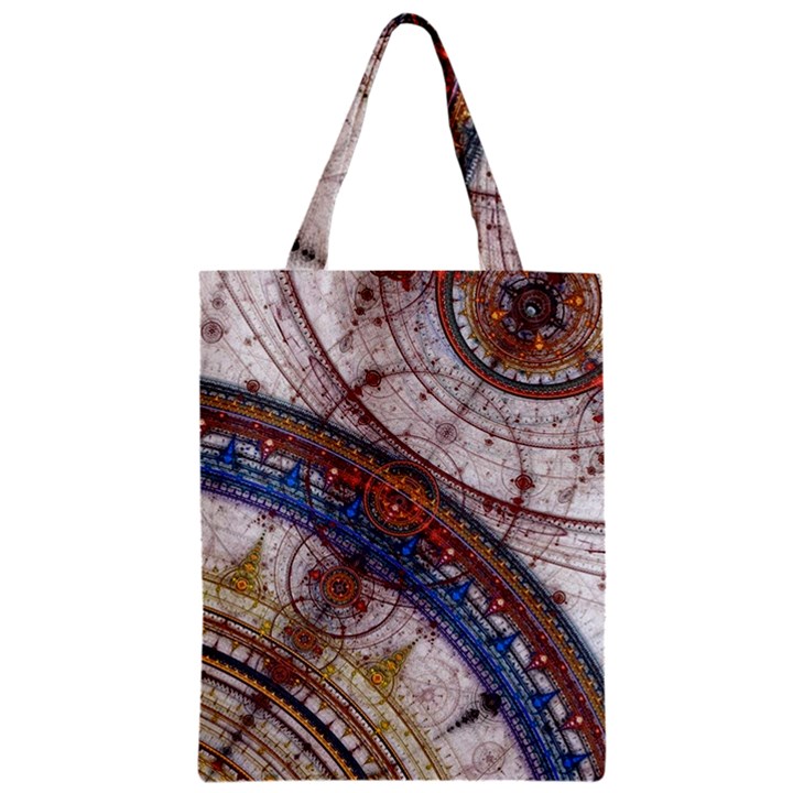 Fractal Circles Zipper Classic Tote Bag