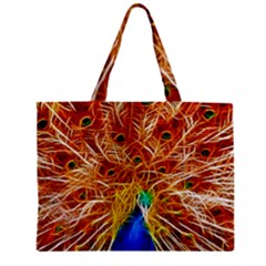 Fractal Peacock Art Zipper Mini Tote Bag by BangZart