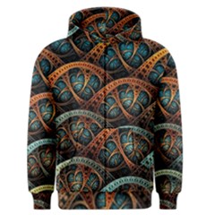 Fractal Art Pattern Flower Art Background Clored Men s Zipper Hoodie by BangZart