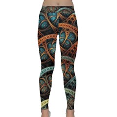 Fractal Art Pattern Flower Art Background Clored Classic Yoga Leggings by BangZart