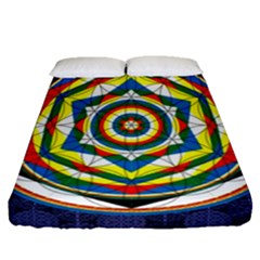 Flower Of Life Universal Mandala Fitted Sheet (queen Size) by BangZart