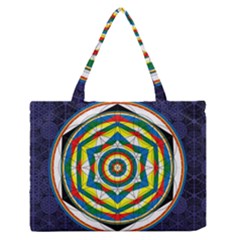 Flower Of Life Universal Mandala Medium Zipper Tote Bag by BangZart