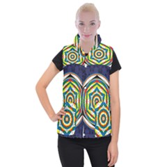 Flower Of Life Universal Mandala Women s Button Up Puffer Vest by BangZart