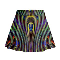 Curves Color Abstract Mini Flare Skirt