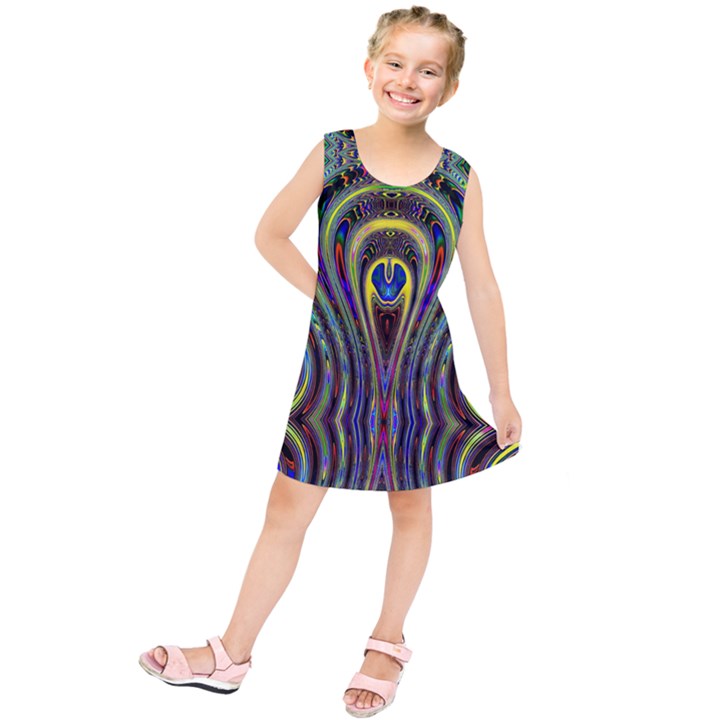 Curves Color Abstract Kids  Tunic Dress