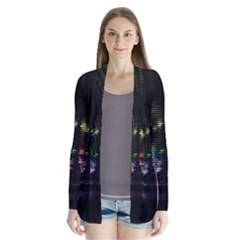 Digital Art Psychedelic Face Skull Color Drape Collar Cardigan by BangZart