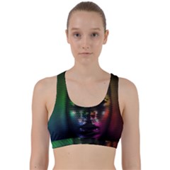 Digital Art Psychedelic Face Skull Color Back Weave Sports Bra