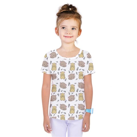 Cute Hamster Pattern Kids  One Piece Tee by BangZart