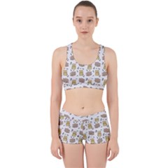 Cute Hamster Pattern Work It Out Sports Bra Set