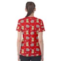 Cute Hamster Pattern Red Background Women s Cotton Tee View2