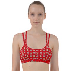 Cute Hamster Pattern Red Background Line Them Up Sports Bra