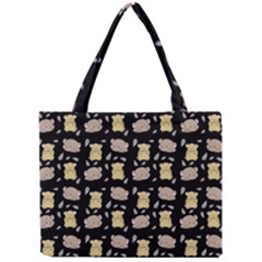 Cute Hamster Pattern Black Background Mini Tote Bag by BangZart