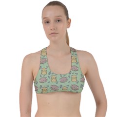 Cute Hamster Pattern Criss Cross Racerback Sports Bra