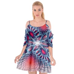 Creative Abstract Cutout Spaghetti Strap Chiffon Dress