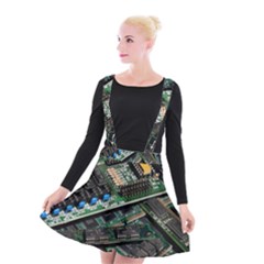 Computer Ram Tech Suspender Skater Skirt by BangZart