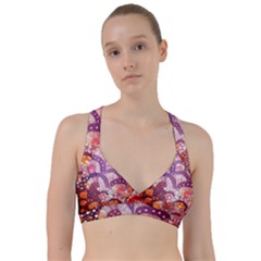 Colorful Art Traditional Batik Pattern Sweetheart Sports Bra