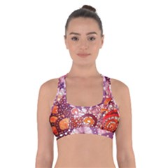 Colorful Art Traditional Batik Pattern Cross Back Sports Bra