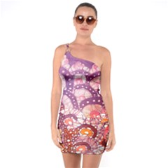 Colorful Art Traditional Batik Pattern One Soulder Bodycon Dress