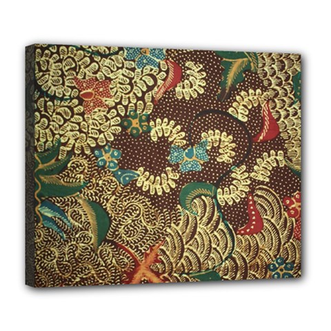 Colorful The Beautiful Of Art Indonesian Batik Pattern Deluxe Canvas 24  X 20   by BangZart