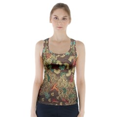 Colorful The Beautiful Of Art Indonesian Batik Pattern Racer Back Sports Top by BangZart