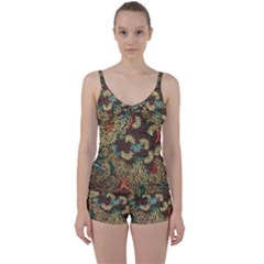 Colorful The Beautiful Of Art Indonesian Batik Pattern Tie Front Two Piece Tankini