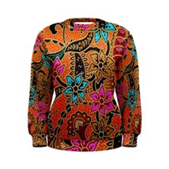 Colorful The Beautiful Of Art Indonesian Batik Pattern(1) Women s Sweatshirt by BangZart